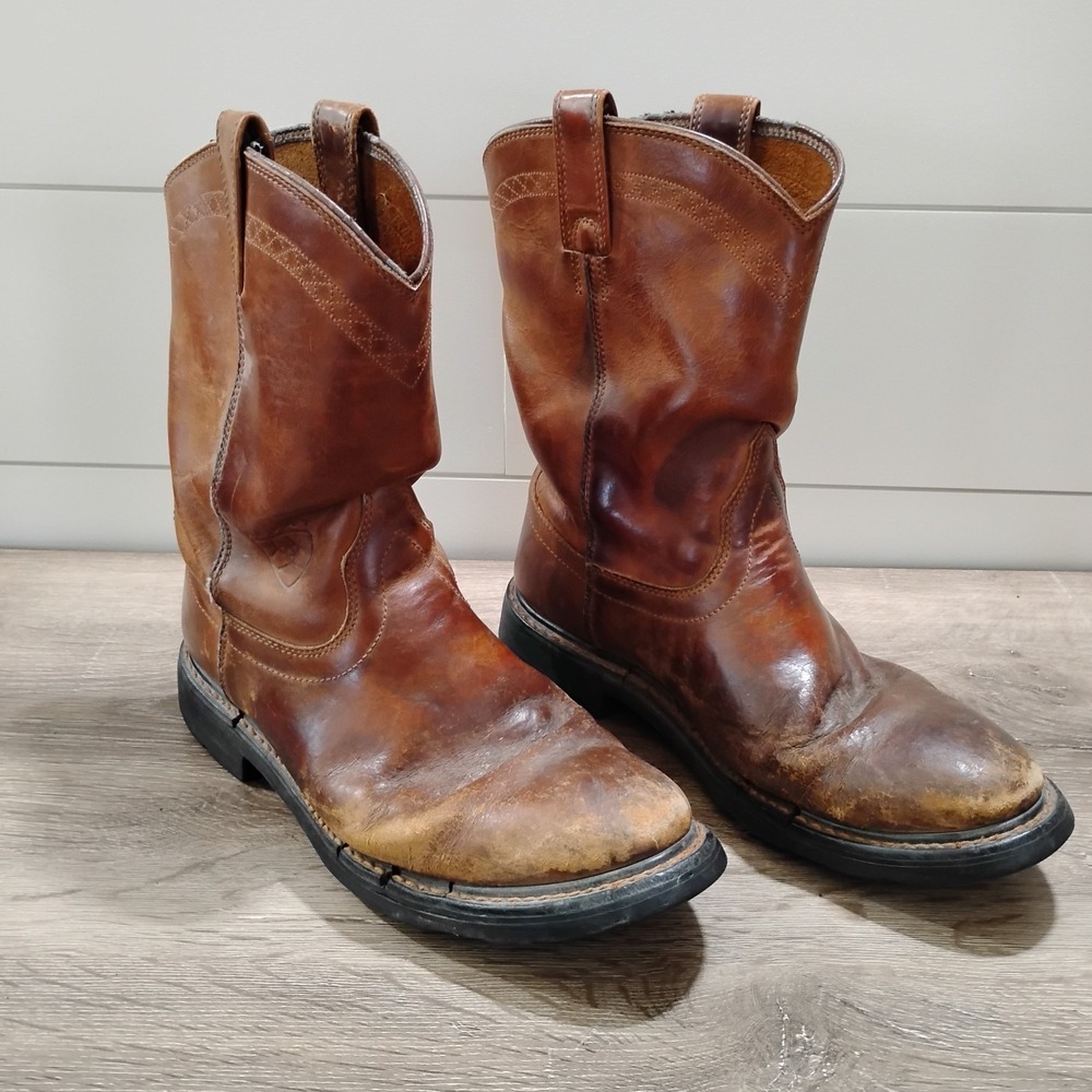 Ariat Sierra Boots Mens 12 EE Brown Leather Cowboy Western Work Leather Ranch